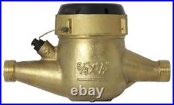 1/2 Water Meter Lead Free Brass Multi-Jet Gallons Horiz. NSF Certified