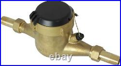 1/2 Water Meter Lead Free Brass Multi-Jet Gallons Horiz. NSF Certified