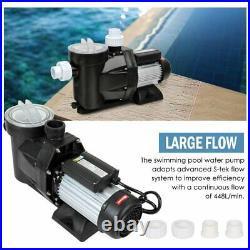 2.5hp Pool Pump Motor Above Ground Swimming Pool Filter Hi-Flo With Strainer Baske