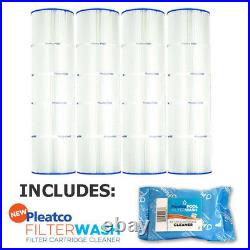 4 Pack Pleatco PCC105 Filter Cartridge Pentair Clean & Clear with 1x Filter Wash