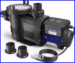 AQUASTRONG Variable Speed Pool Pump, 1.5 HP, 220V, 8189GPH, In/Above Pool Pump