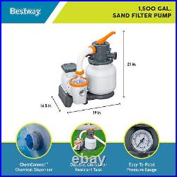 Bestway 58498E Flowclear 1500 Gallon Sand Filter Pump for Above Ground Pools