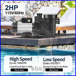 Hayward 2.0HP 2-Speed Swimming Pool Pump withMotor Strainer Basket In/Above Ground