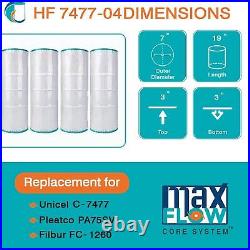 Hurricane Advanced Pool Filter Cartridge for C-7477, PA75SV & FC-1260 (4 Pack)