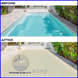 Inground Swimming Pool Cover Rectangle Heavy Duty Safety Winter Mesh Cover Beige