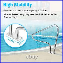 Inground Swimming Pool Handrail Rustproof 304 Stainless Steel Stair Hand Rail US