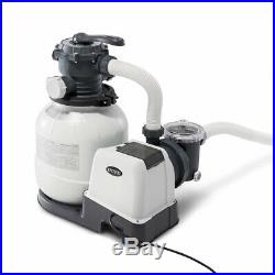 Intex 2100 GPH Above Ground Pool Sand Filter Pump with Automatic Pool Vacuum
