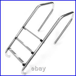 KOJEM Non-Slip 3-Step Stainless Steel Swimming Pool Ladder For In-Ground Pools