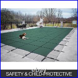 Pool Safety Cover 16X32 FT Rectangular In Ground Clean Winter Cover Mesh