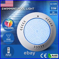 Resin Filled Swimming Pool LED Light 12V 55W RGB Remote Control Memory Function