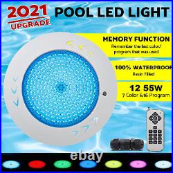 Resin Filled Swimming Pool LED Light 12V 55W RGB Remote Control Memory Function