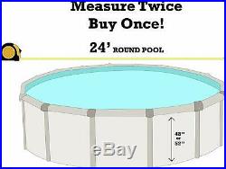 SmartLine 24' Round Overlap Blue Swimming Pool Liner 25 Gauge with Coping Strips