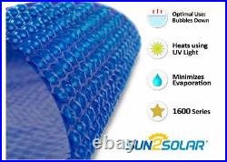 Sun2Solar 12 x 28 Rectangle Blue Swimming Pool Solar Blanket Cover 1600 Series