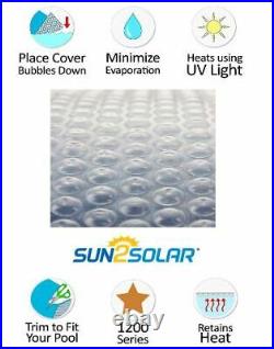 Sun2Solar 16 x 32 Rectangle Clear Swimming Pool Solar Blanket Cover 1200 Series