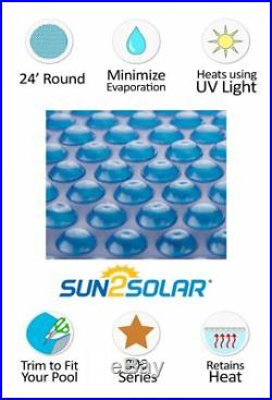 Sun2Solar 24' Round Blue Swimming Pool Solar Heater Blanket Cover 800 Series
