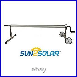 Sun2Solar Stainless Steel Swimming Pool Solar Cover Reel with Tube 16' ft Wide