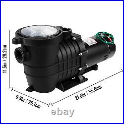 Swimming Pool Pump 1HP Pool Pump 110/220V 5544GPH In/Above Ground Strainer