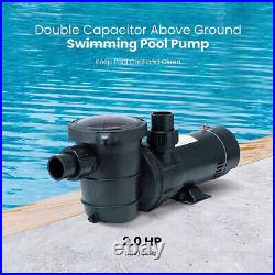 Swimming Pool Pump 2.0HP Self Primming Above Ground 2-Speed 1.5 & 1.25'' Intlet