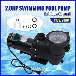 Swimming Pool Pump Motor 2.0HP Filter Pump with Strainer In/ Above Ground 115/220V