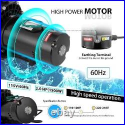 Swimming Pool Pump Motor 2.0HP Filter Pump with Strainer In/ Above Ground 115/220V