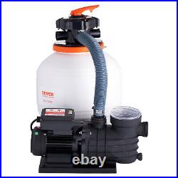 VEVOR Sand Filter Above Ground with 3/4HP Pool Pump 3000GPH Flow 14 6-Way Valve