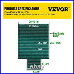 VEVOR Swimming Pool Safety Cover 18x36FT Safety Pool Cover with Center End Steps