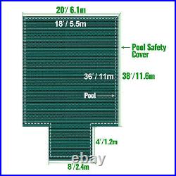 VEVOR Swimming Pool Safety Cover 18x36FT Safety Pool Cover with Center End Steps