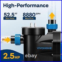 VIVOHOME 2.5 HP Powerful Self Priming 8880 GPH Swimming Pool Pump? VH1395 wTimer