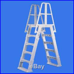 VinylWorks Slide Lock A-Frame Aboveground Swimming Pool Ladder