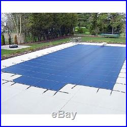 Water Warden Mesh Safety Pool Cover with Step Section Blue Green 15 Yr Warranty