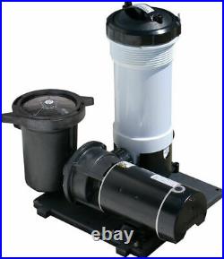 Waterway TWM Above Ground Swimming Pool Cartridge Filter with 1 HP E-Series Pump